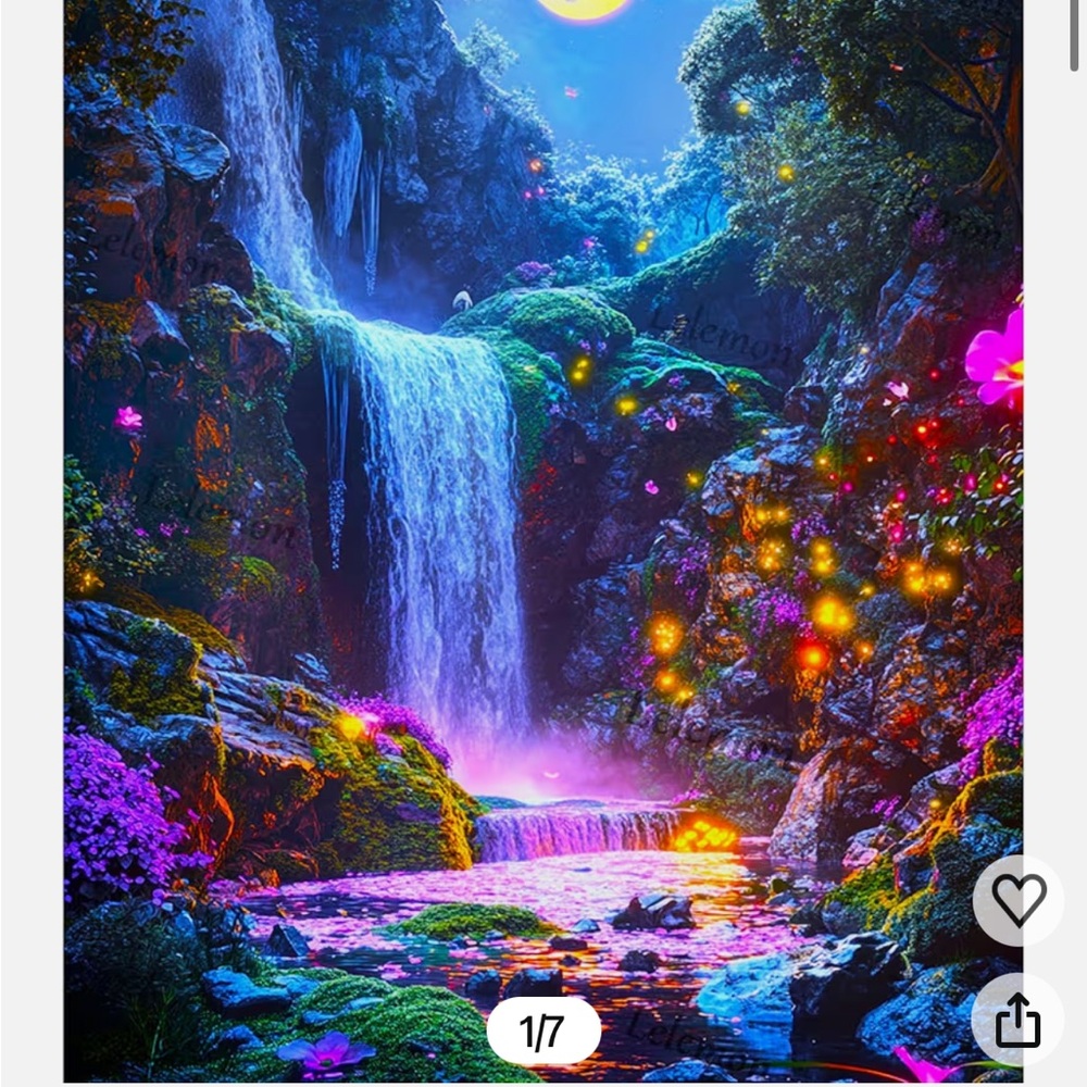NWT!! Vibrant Waterfall Fantasy Diamond Art Set of 2